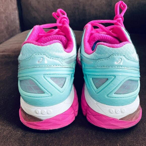 Excellent Asics GEL Kayano 22 Lite Show Glow Pink Light Blue Black Womens 9 US - Picture 4 of 14